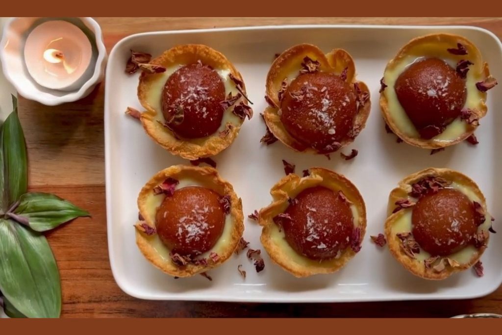 gulab jamun and custard cups