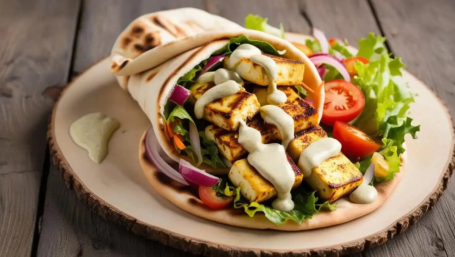Paneer shawarma