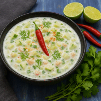Raw mango raita 